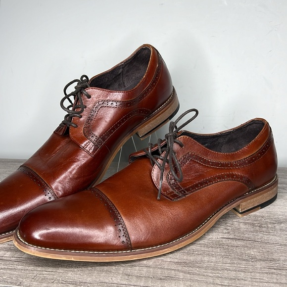 Stacy Adams Leather Dickinson Cap Toe Oxfords EUC size 10.5 - Picture 2 of 6